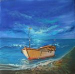 Boat at shore - Original Painting