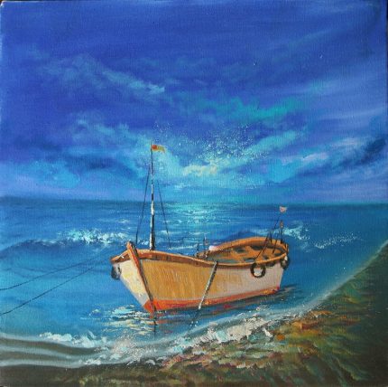 Boat at shore - Original Painting