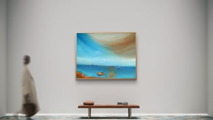 Boats by the sea painting